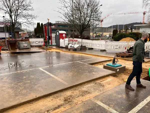 Installation de borne de recharge - Chantier